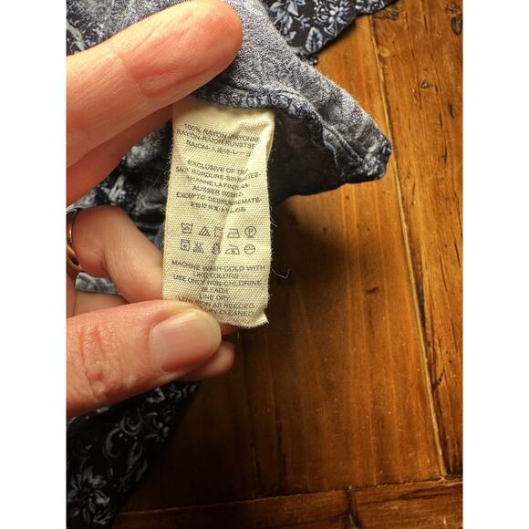 Free People Floral Blue Tunic Boho Lace Size XS - Picture 6 of 6